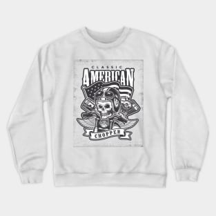 Vintage motorcycle print grange chopper design Crewneck Sweatshirt